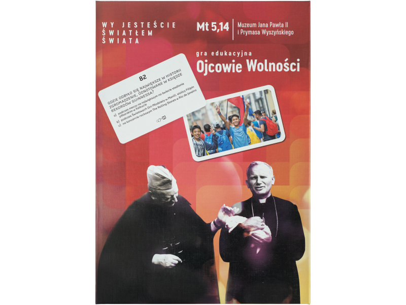 Zdjęcie przodu opakowania gry edukacyjnej Ojcowie wolności