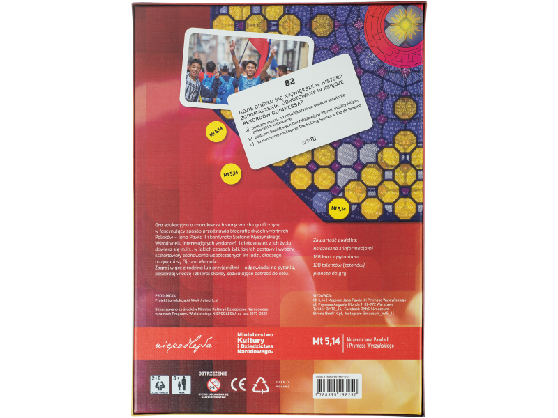 Zdjęcie tyłu opakowania gry edukacyjnej Ojcowie wolności