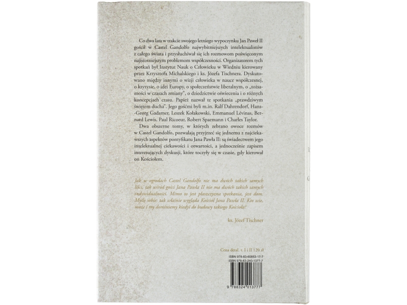 Photo of the back cover of the book Conversations at Castel Gandolfo